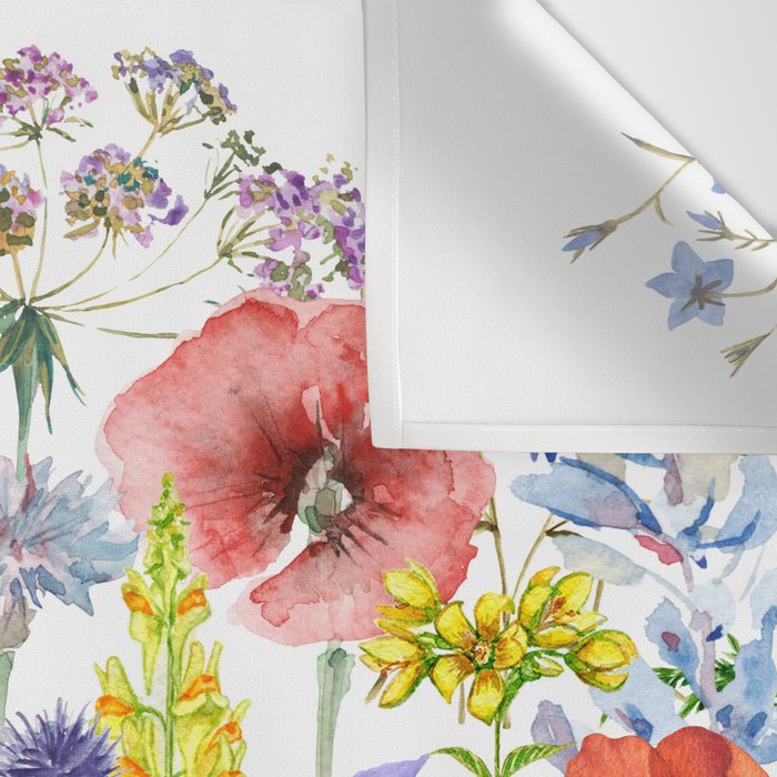Colorful Midsummer Scandinavian Wildflowers Meadow  Wall Tapestry Gallery Image 3