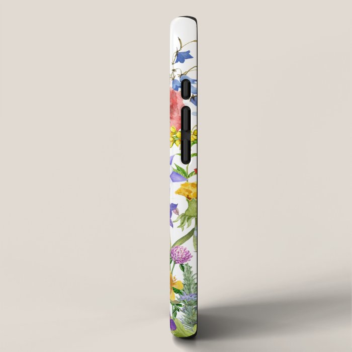 Colorful Midsummer Scandinavian Wildflowers Meadow  iPhone Case Gallery Image 2