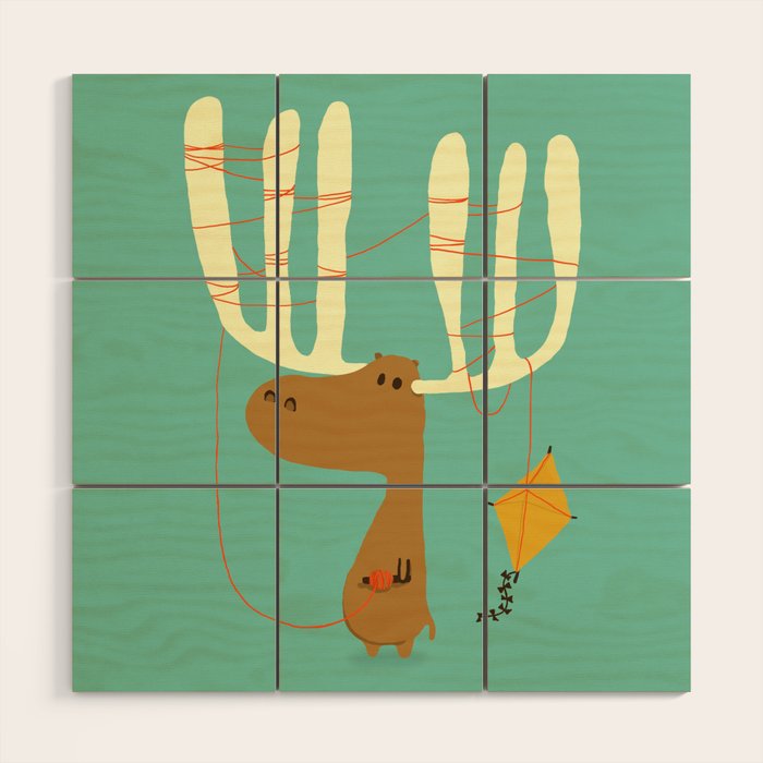 A moose ing Wood Wall Art Gallery Image 1
