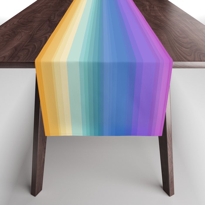 Classic Stripes XVI - Ombre Rainbow Table Runner Gallery Image 1