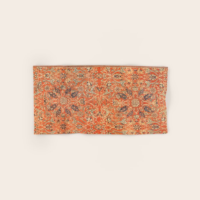Antique Persian Sultanabad Rug Print Bath Towel Gallery Image 1