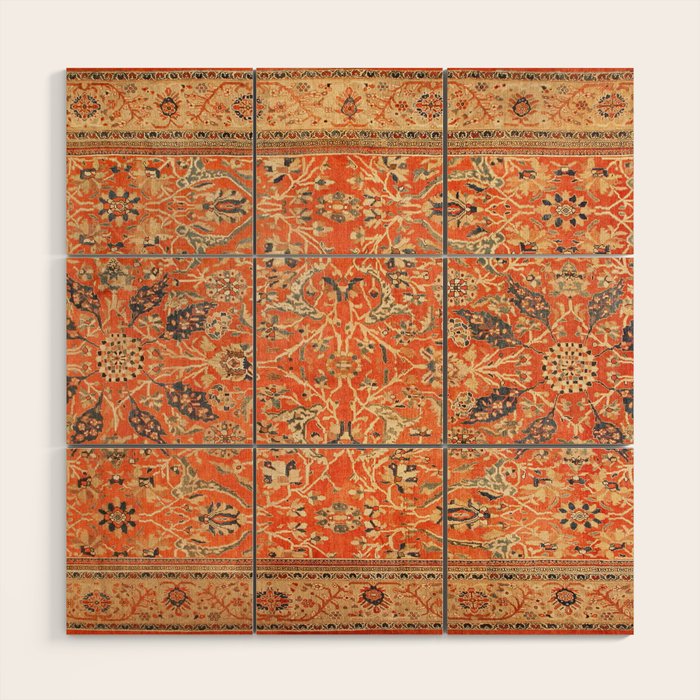 Antique Persian Sultanabad Rug Print Wood Wall Art Gallery Image 1