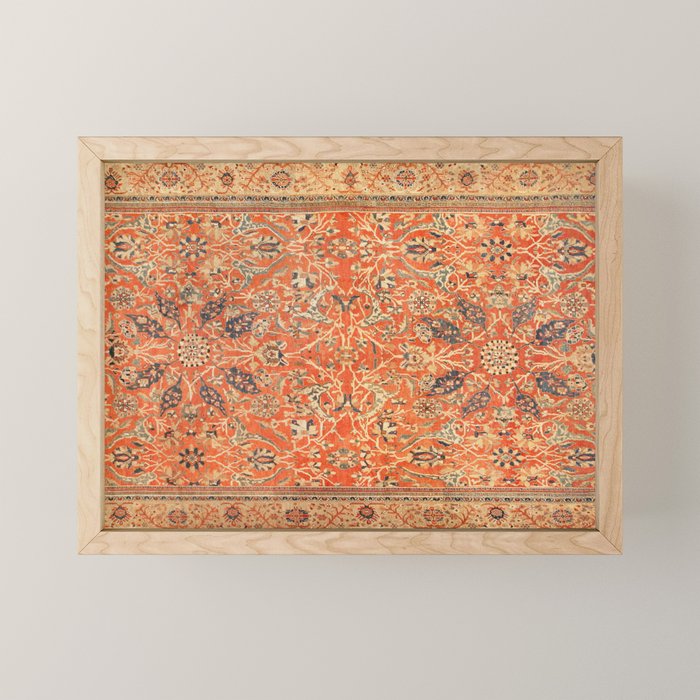 Antique Persian Sultanabad Rug Print Mini Art Print Gallery Image 1