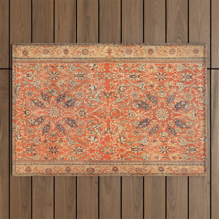 Antique Persian Sultanabad Rug Print Outdoor Rug Gallery Image 1