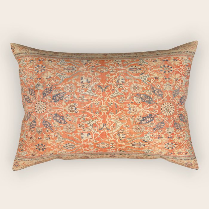 Antique Persian Sultanabad Rug Print Rectangular Pillow Gallery Image 2