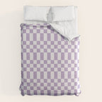 Lilac and white checkered Duvet Cover Gallery Image 6