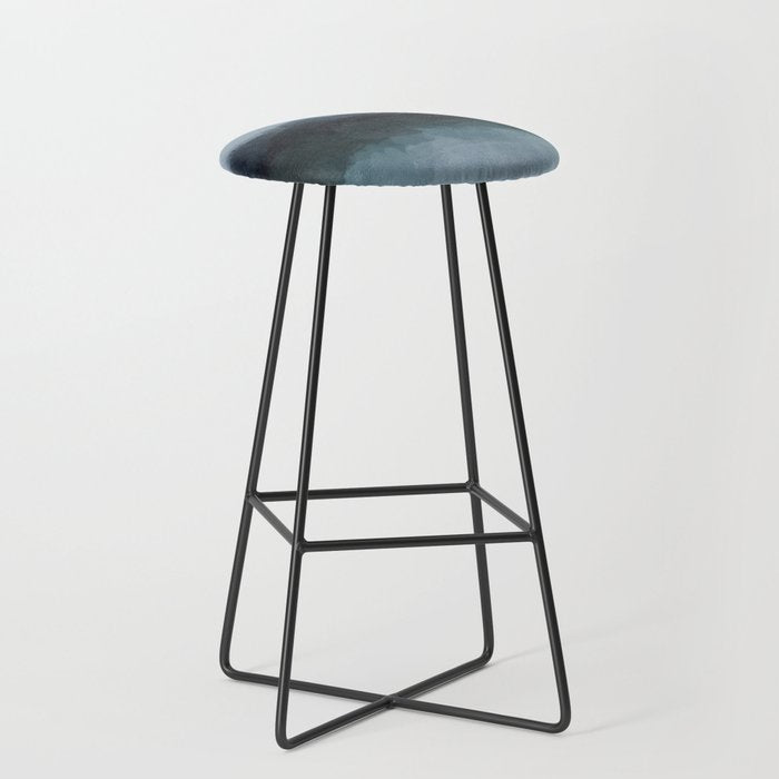 Stormy Day - Gray Navy Blue Black Abstract Nature Ocean Painting Art Print Wall Decor  Stool Gallery Image 1
