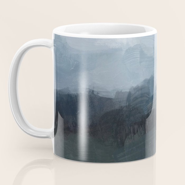 Stormy Day - Gray Navy Blue Black Abstract Nature Ocean Painting Art Print Wall Decor  Coffee Mug Gallery Image 3