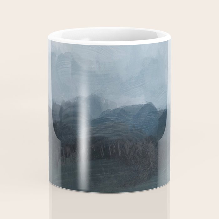 Stormy Day - Gray Navy Blue Black Abstract Nature Ocean Painting Art Print Wall Decor  Coffee Mug Gallery Image 4