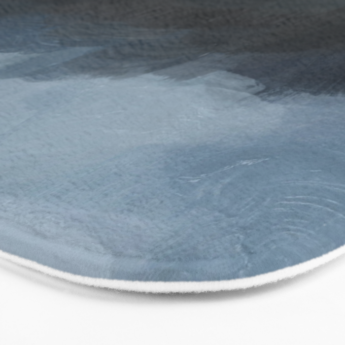 Stormy Day - Gray Navy Blue Black Abstract Nature Ocean Painting Art Print Wall Decor  Bath Mat Gallery Image 3