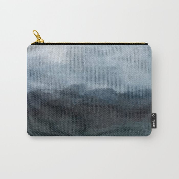 Stormy Day - Gray Navy Blue Black Abstract Nature Ocean Painting Art Print Wall Decor  Carry All Pouch Gallery Image 1