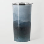 Stormy Day - Gray Navy Blue Black Abstract Nature Ocean Painting Art Print Wall Decor  Travel Mug Gallery Image 1