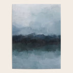 Stormy Day - Gray Navy Blue Black Abstract Nature Ocean Painting Art Print Wall Decor  Poster Gallery Image 4