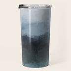 Stormy Day - Gray Navy Blue Black Abstract Nature Ocean Painting Art Print Wall Decor  Travel Mug Gallery Image 3