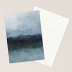 Stormy Day - Gray Navy Blue Black Abstract Nature Ocean Painting Art Print Wall Decor  Stationery Card Gallery Image 2