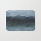 Stormy Day - Gray Navy Blue Black Abstract Nature Ocean Painting Art Print Wall Decor  Bath Mat Gallery Image 1