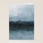 Stormy Day - Gray Navy Blue Black Abstract Nature Ocean Painting Art Print Wall Decor  Stationery Card Gallery Image 2