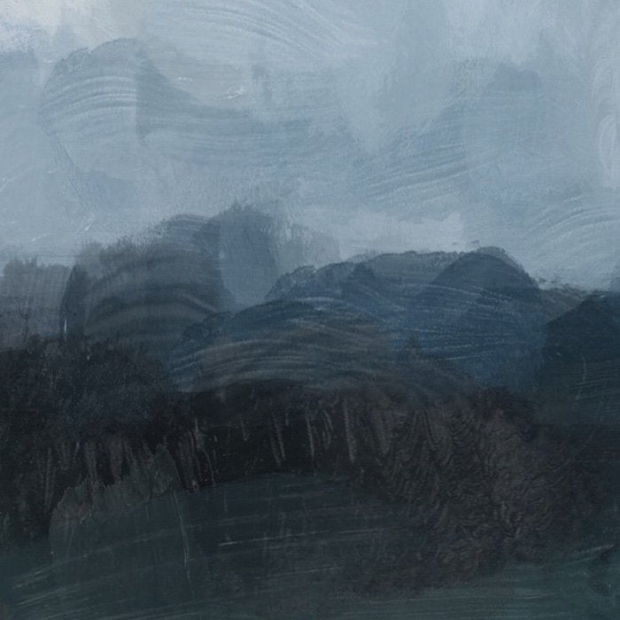 Stormy Day - Gray Navy Blue Black Abstract Nature Ocean Painting Art Print Wall Decor  Coffee Mug Gallery Image 2
