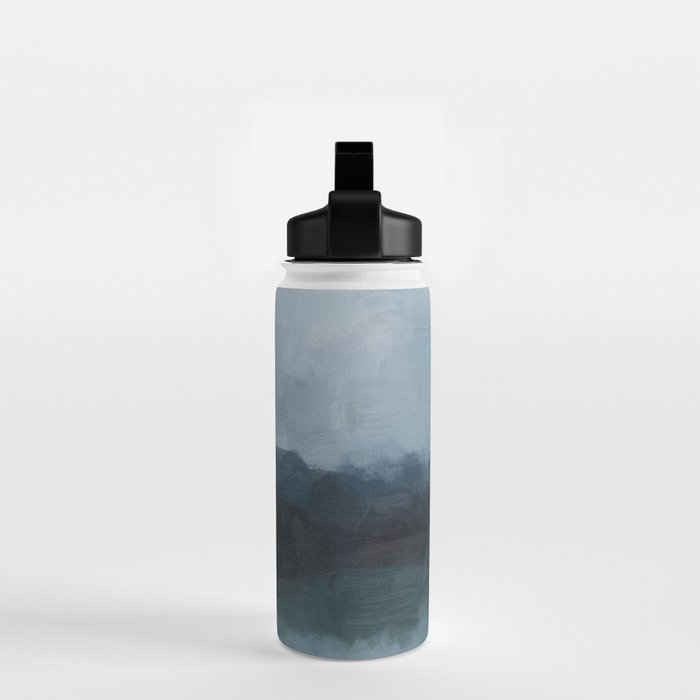 Stormy Day - Gray Navy Blue Black Abstract Nature Ocean Painting Art Print Wall Decor  Water Bottle Gallery Image 2