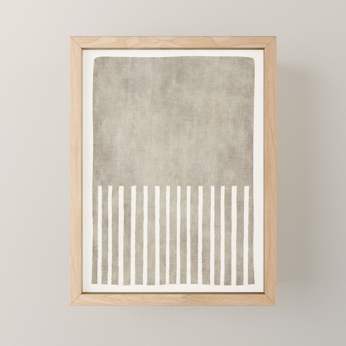 Beige White Minimalism 001 Mini Art Print Gallery Image 1