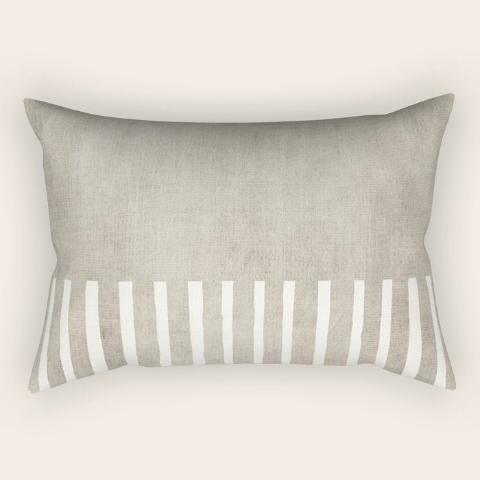 Beige White Minimalism 001 Rectangular Pillow Gallery Image 2