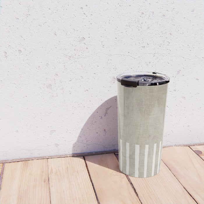 Beige White Minimalism 001 Travel Mug Gallery Image 4