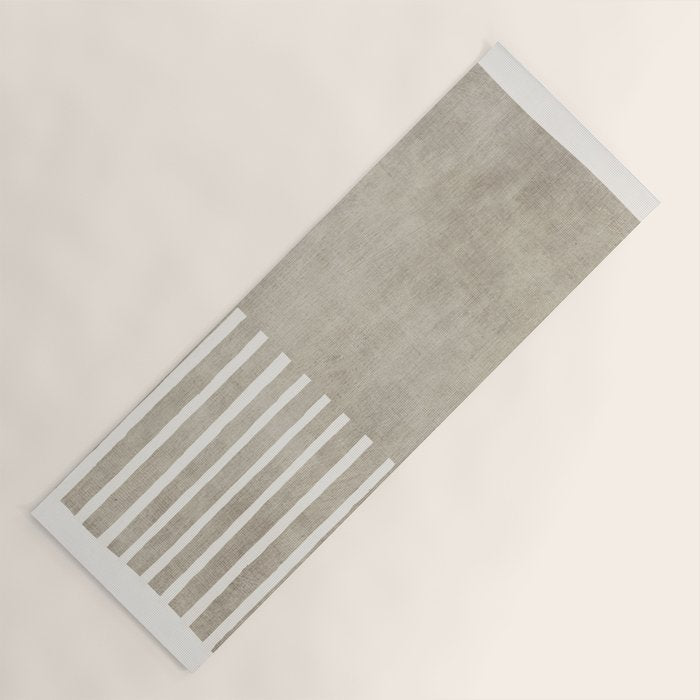 Beige White Minimalism 001 Yoga Mat Gallery Image 1