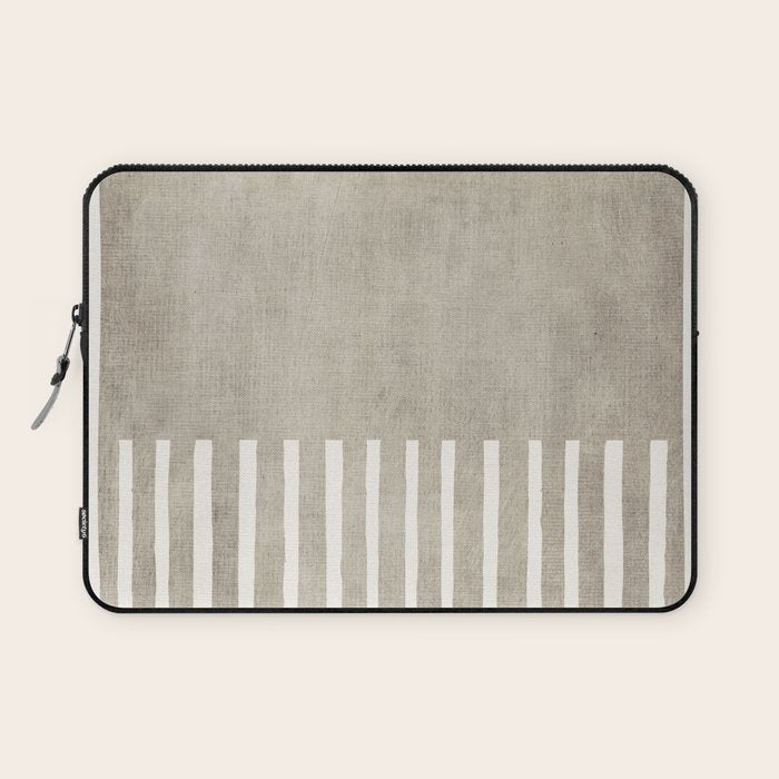 Beige White Minimalism 001 Laptop Sleeve Gallery Image 1