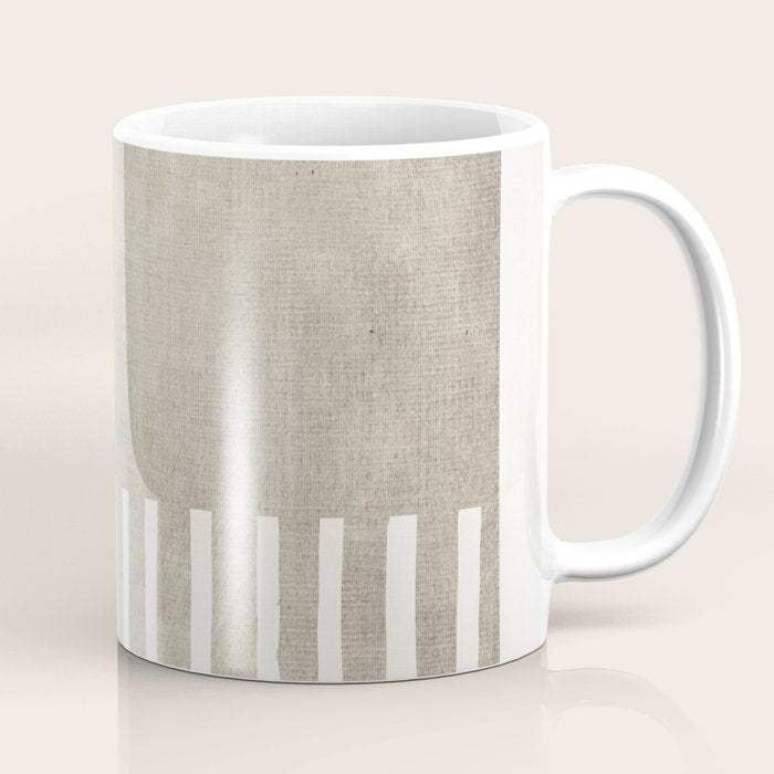 Beige White Minimalism 001 Coffee Mug Gallery Image 1