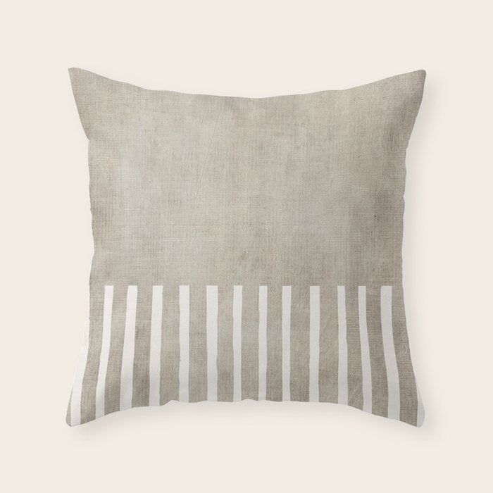 Beige White Minimalism 001 Throw Pillow Gallery Image 6