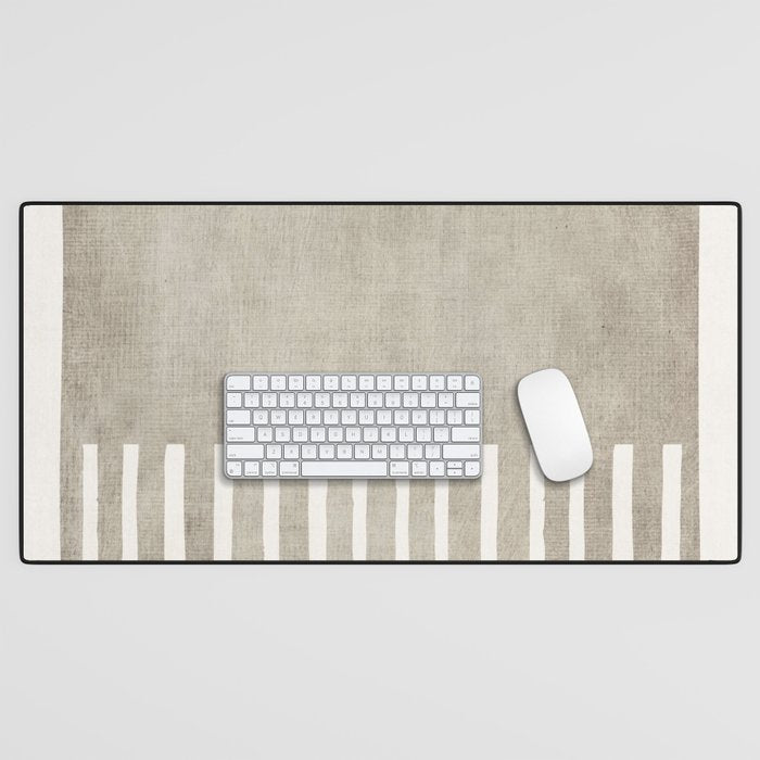 Beige White Minimalism 001 Desk Mat Gallery Image 1