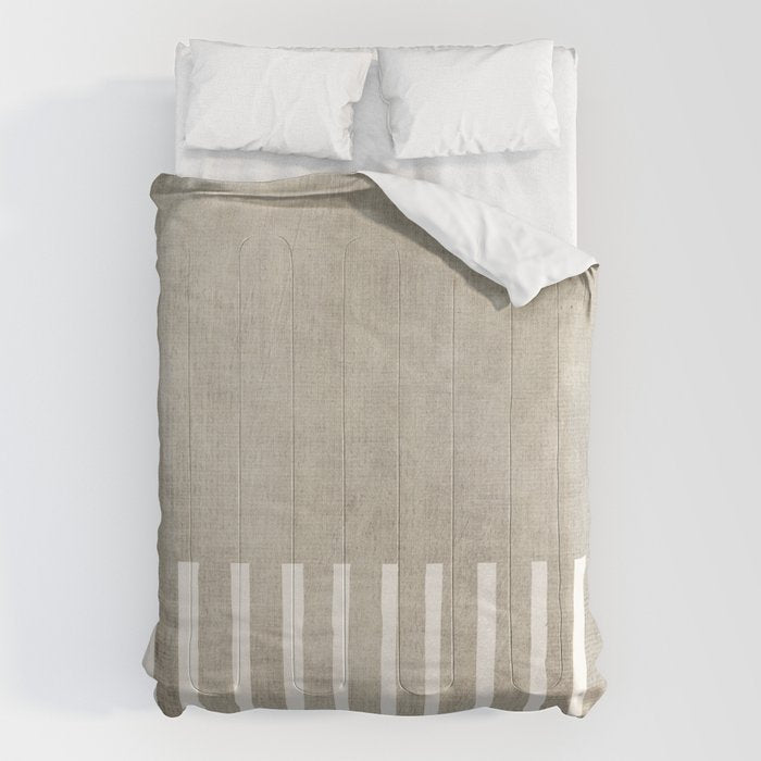 Beige White Minimalism 001 Comforter Gallery Image 6