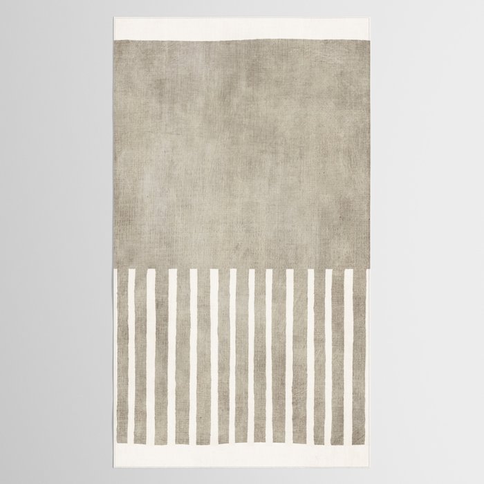 Beige White Minimalism 001 Tablecloth Gallery Image 2