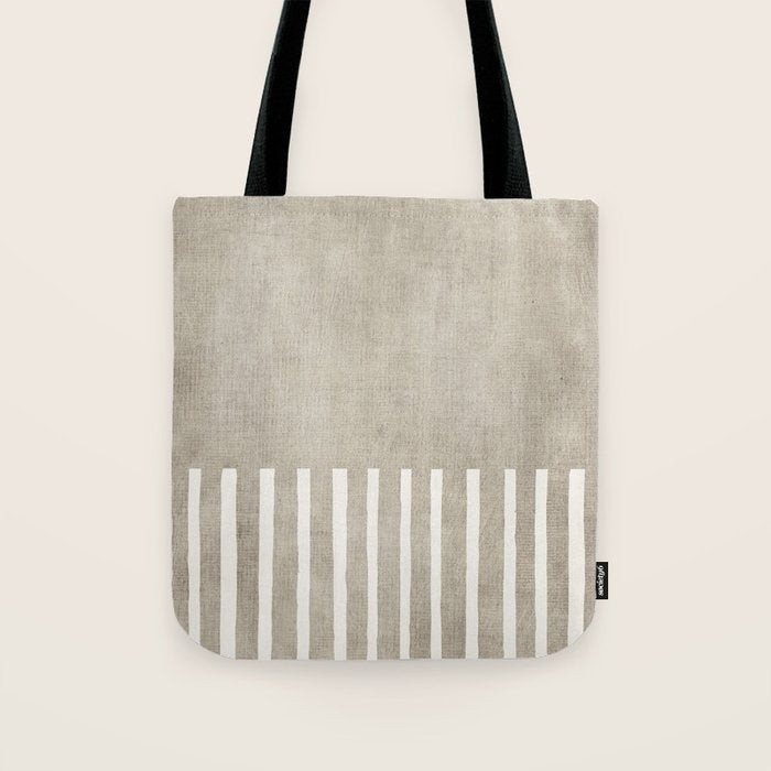 Beige White Minimalism 001 Tote Bag Gallery Image 1