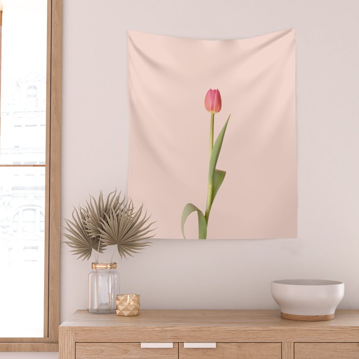 The pink tulip | Floral photography | Flower botanical photograph Wall Tapestry Gallery Image 2
