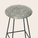William Morris Vintage Strawberry Thief Blue Slate Vellum Stool Gallery Image 2