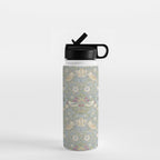 William Morris Vintage Strawberry Thief Blue Slate Vellum Water Bottle Gallery Image 1