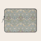 William Morris Vintage Strawberry Thief Blue Slate Vellum Laptop Sleeve Gallery Image 1