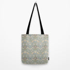 William Morris Vintage Strawberry Thief Blue Slate Vellum Tote Bag Gallery Image 2
