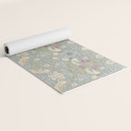 William Morris Vintage Strawberry Thief Blue Slate Vellum Yoga Mat Gallery Image 2