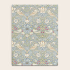 William Morris Vintage Strawberry Thief Blue Slate Vellum Notebook Gallery Image 4