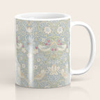 William Morris Vintage Strawberry Thief Blue Slate Vellum Coffee Mug Gallery Image 1
