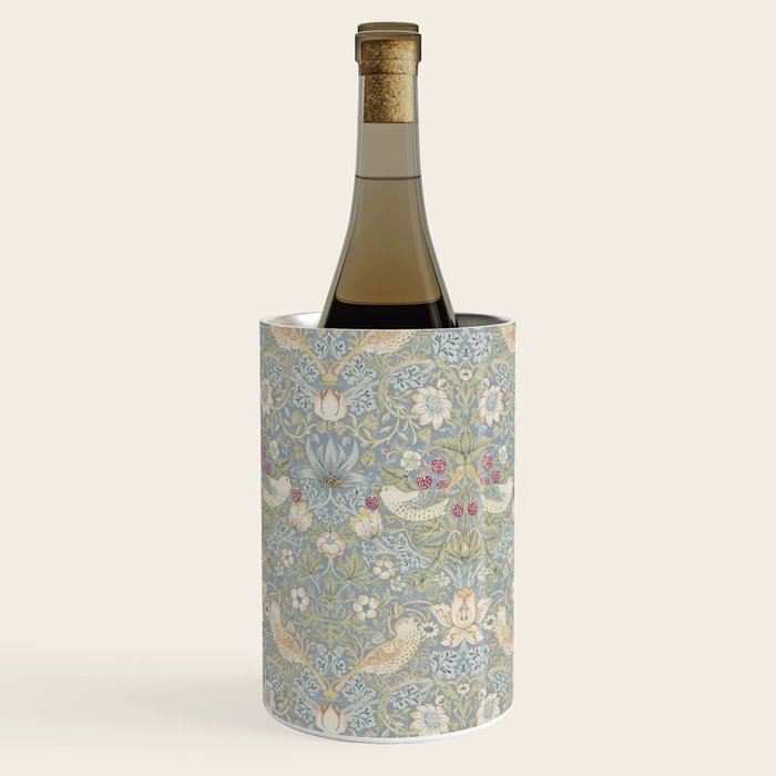 William Morris Vintage Strawberry Thief Blue Slate Vellum Wine Chiller Gallery Image 3