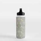 William Morris Vintage Strawberry Thief Blue Slate Vellum Water Bottle Gallery Image 3