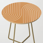 Minimal Line Curvature LXXXIII 70s Orange Mid Century Modern Arch Abstract Side Table Gallery Image 2
