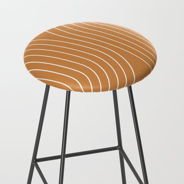 Minimal Line Curvature LXXXIII 70s Orange Mid Century Modern Arch Abstract Stool Gallery Image 2