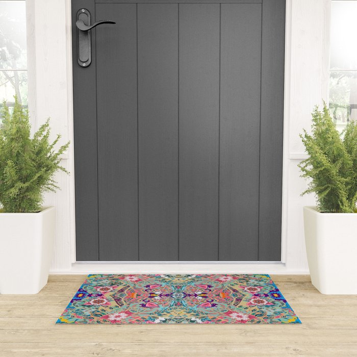 Mandala - Turquoise Boho Welcome Mat Gallery Image 3