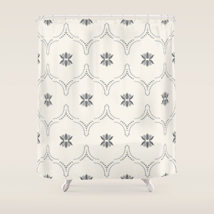 WILDFLOWER JASMIN GREY Shower Curtain Gallery Image 1