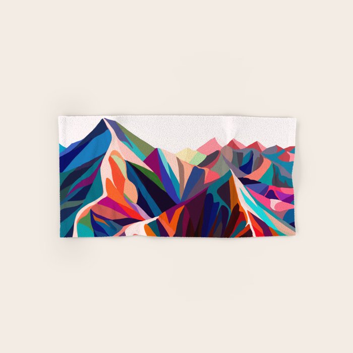 Mountains sunset warm Bath Towel Gallery Image 1