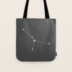 Cancer Zodiac Star Constellation Line Art Grey Tote Bag Gallery Image 1